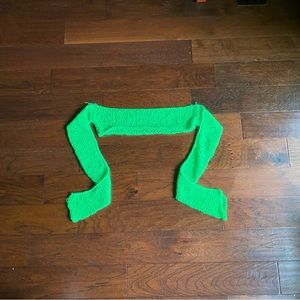 Beautiful Custom Handmade Bright Green Crochet Knit Sleeves